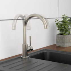 CORNWALL Sink mixer low pressure, stainless steel look