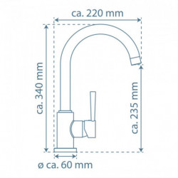 CORNWALL Sink mixer low pressure, black matt