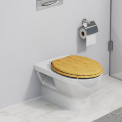 Abattant WC en Bambou Massif NATURAL BAMBOO avec Frein de Chute