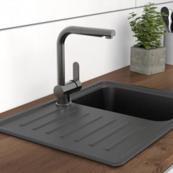 LONDON Sink mixer, graphite matt, with pull-out spout