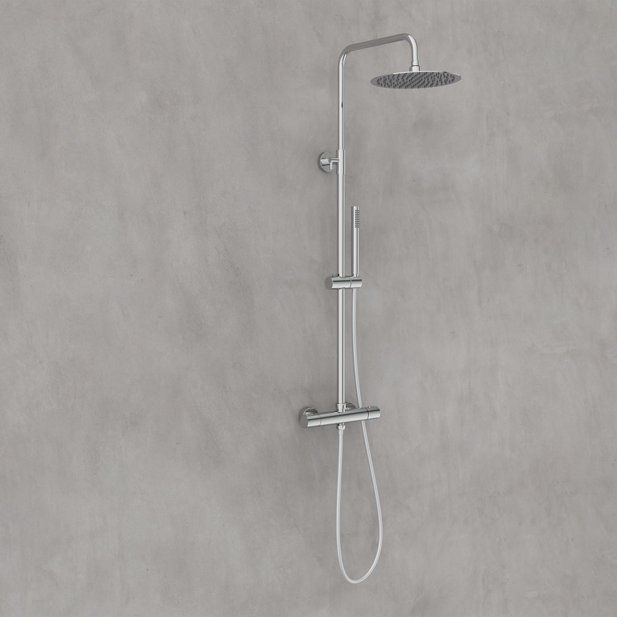 AQUADUCT Set de douche à l'envers avec mitigeur thermostatique, Chromé