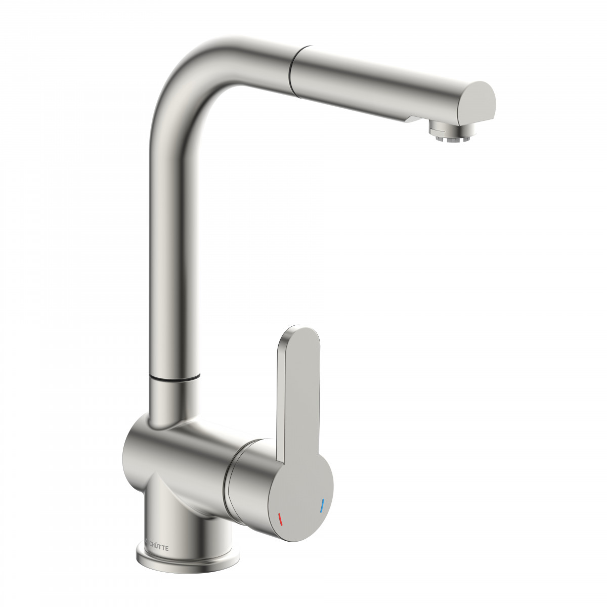 LONDON Sink mixer low pressure, stainless steel look, with pull-out spout