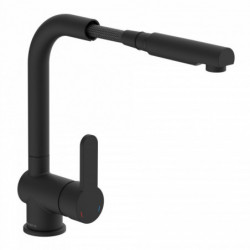 LONDON Sink mixer, black matt, with pull-out spout