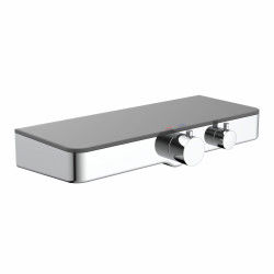 OCEAN Mitigeur thermostatique de douche avec tablette de douche, Chromé/Anthracite