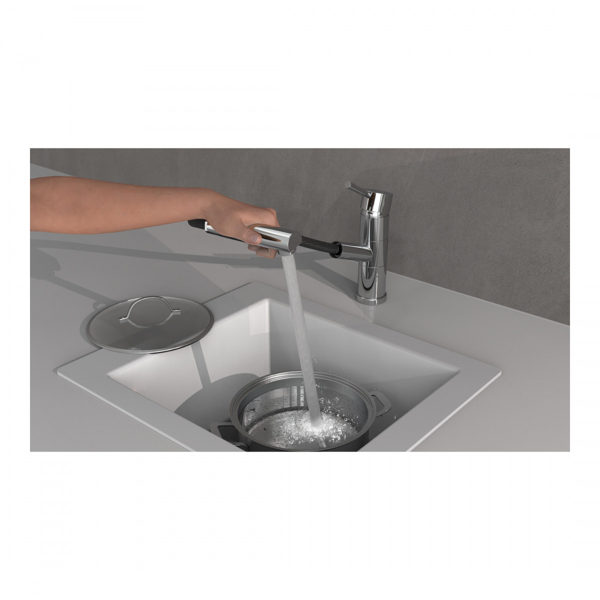 UNICORN Sink mixer, chrome, with pull-out spout