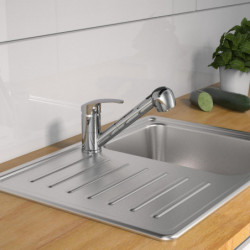 DIZIANI Sink mixer, chrome, with pull-out sprayer