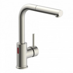 VITAL sensor sink mixer, stainless steel look, pull-out spout