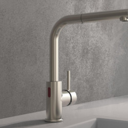 VITAL sensor sink mixer, stainless steel look, pull-out spout