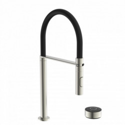 AQUADOT Digital sink mixer, stainless steel look/black