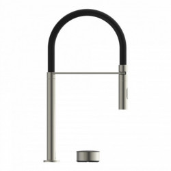 AQUADOT Digital sink mixer, stainless steel look/black