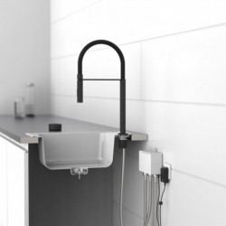 AQUADOT Digital sink mixer, black matt/black