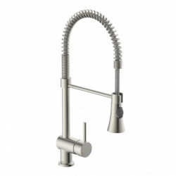 CORNWALL Sink mixer low pressure, stainless steel look, with spiral spring
