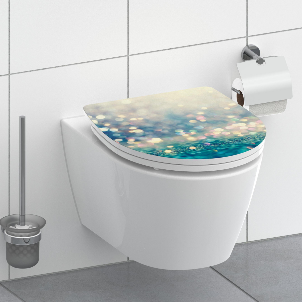 Duroplast High Gloss WC-Sitz MAGIC LIGHT, mit Absenkautomatik und Schnellverschluss