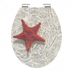 MDF HG Toilet Seat RED STARFISH with Soft Close