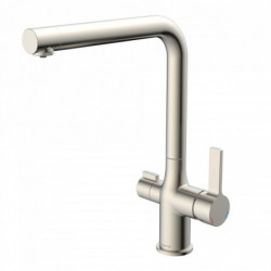 AQUASTAR PRO Sink mixer with filter system, Stainless steel look