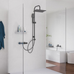 MALLORCA Overhead showerset, black matt