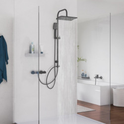 MALLORCA Overhead showerset, black matt