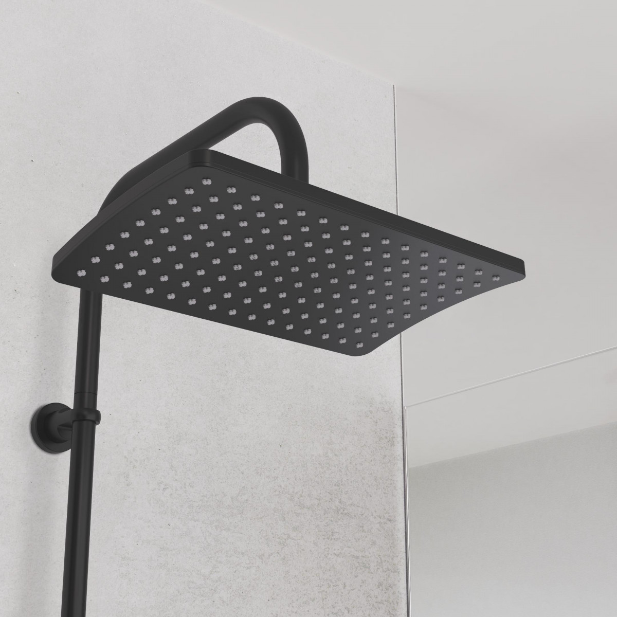 MALLORCA Overhead showerset, black matt