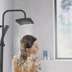 MALLORCA Overhead showerset, black matt