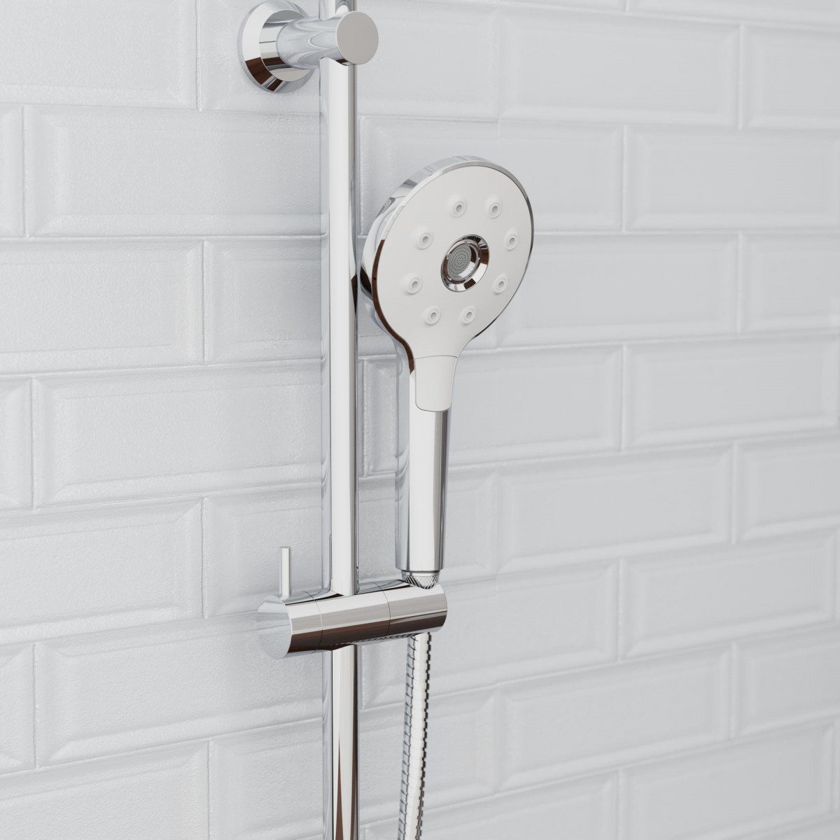 Peruzzi shower head, chrome-white