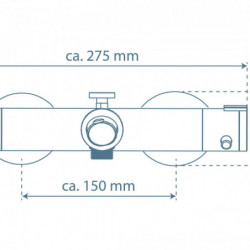 LONDON Mitigeur thermostatique de baignoire, Chromé