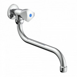 CARNEO Cold water swivel tap, chrome, for wall fixing