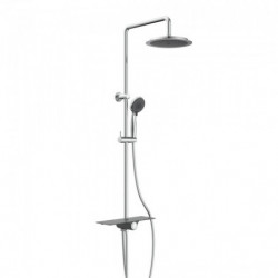 AQUASTAR Overhead shower set, chrome/ anthracite, with tray (mid diverter)