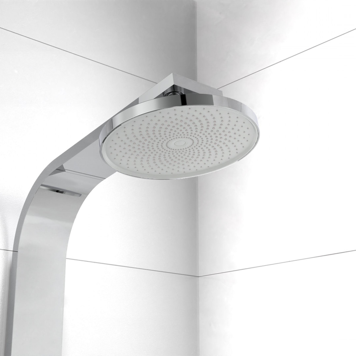 SAMOA RAIN overhead shower set, chrome/ light grey, with thermostatic tray