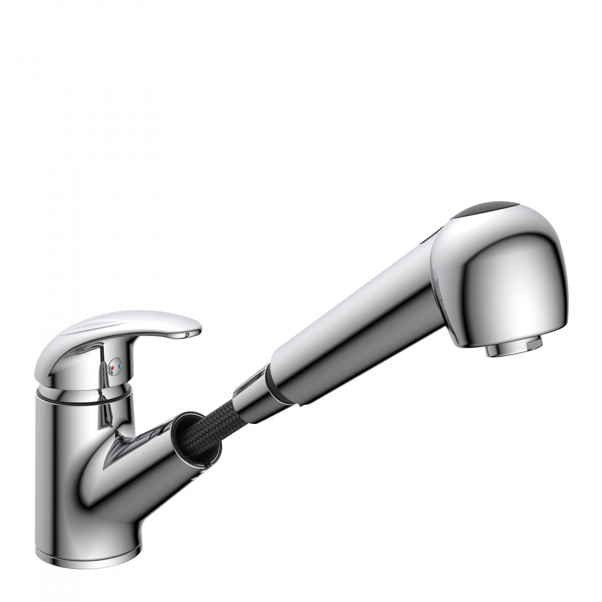 ALBATROS Sink mixer low pressure, chrome, with pull-out sprayer