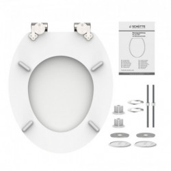 MDF Toilet Seat SPIRIT WHITE with Soft Close