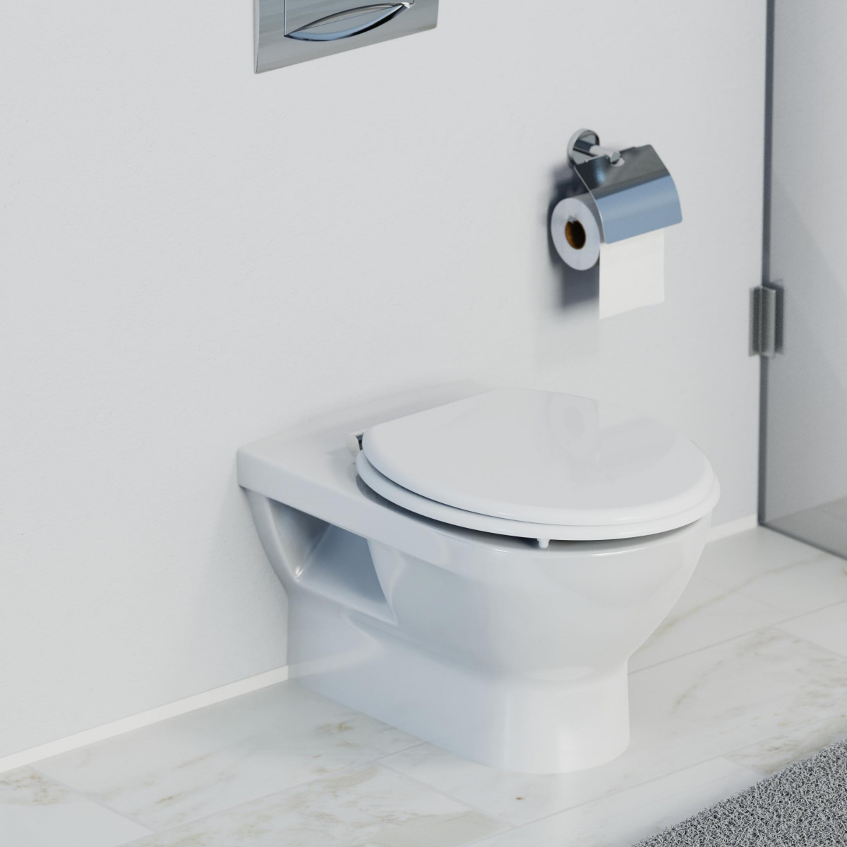 MDF Toilet Seat SPIRIT WHITE with Soft Close