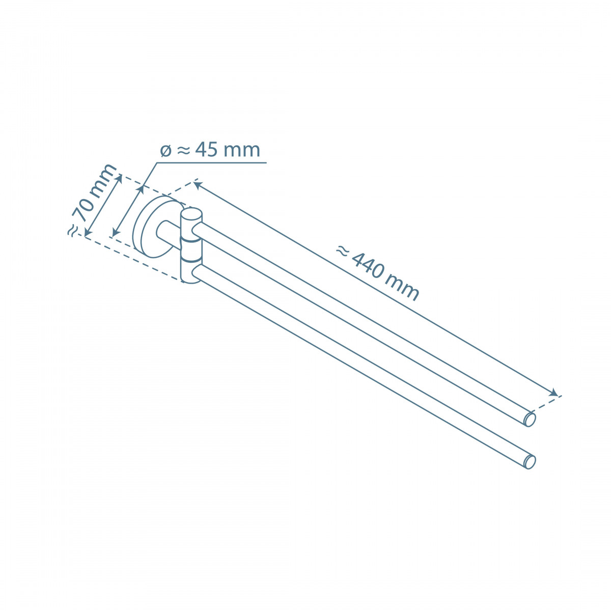 LONDON Handtuchhalter zweiarmig, Chrom