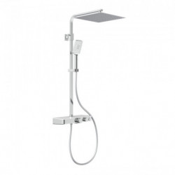 OCEAN Overhead shower set, chrome/ white, with thermostatic tray