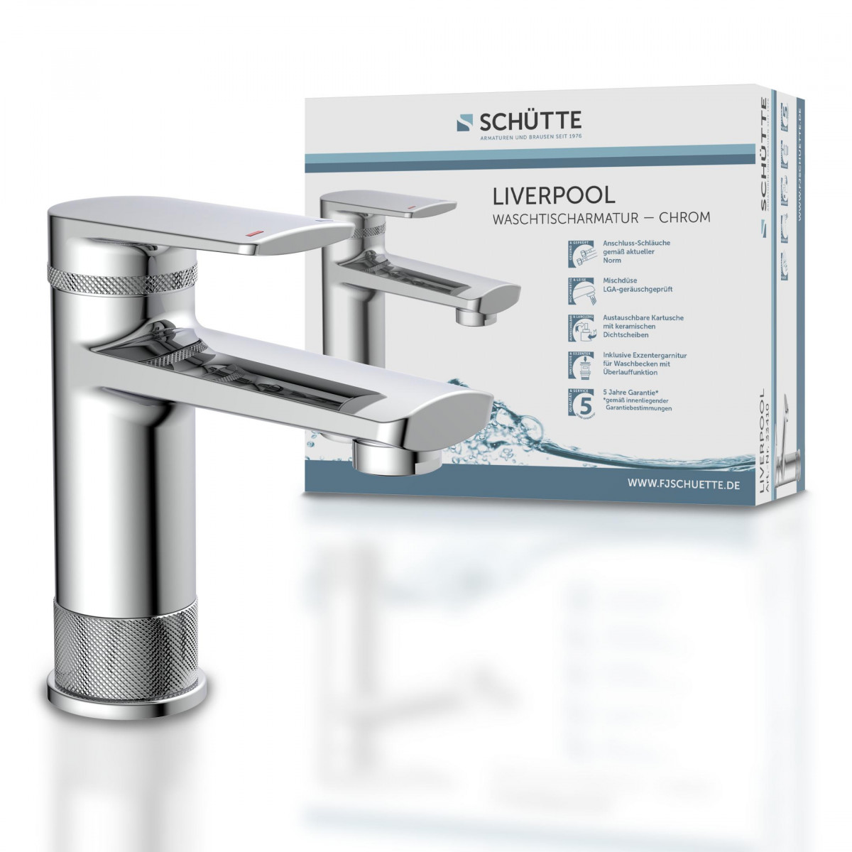 LIVERPOOL Robinetterie de lavabo, chrome