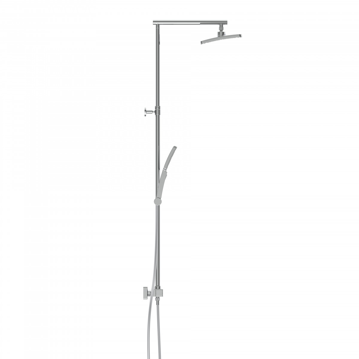 TRENTO Set douche de pluie avec Mitigeur thermostatique, Chromé