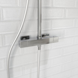 TRENTO Set douche de pluie avec Mitigeur thermostatique, Chromé