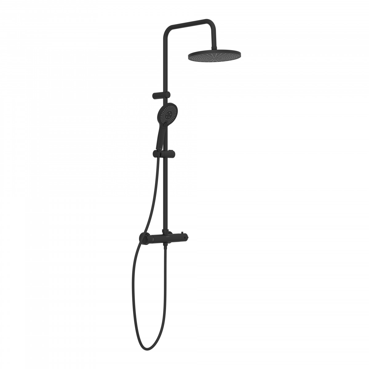 ADRIA Overhead shower set with thermostatic faucet, Black matt