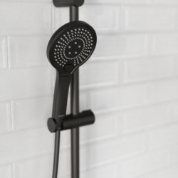 ADRIA Overhead shower set with thermostatic faucet, Black matt