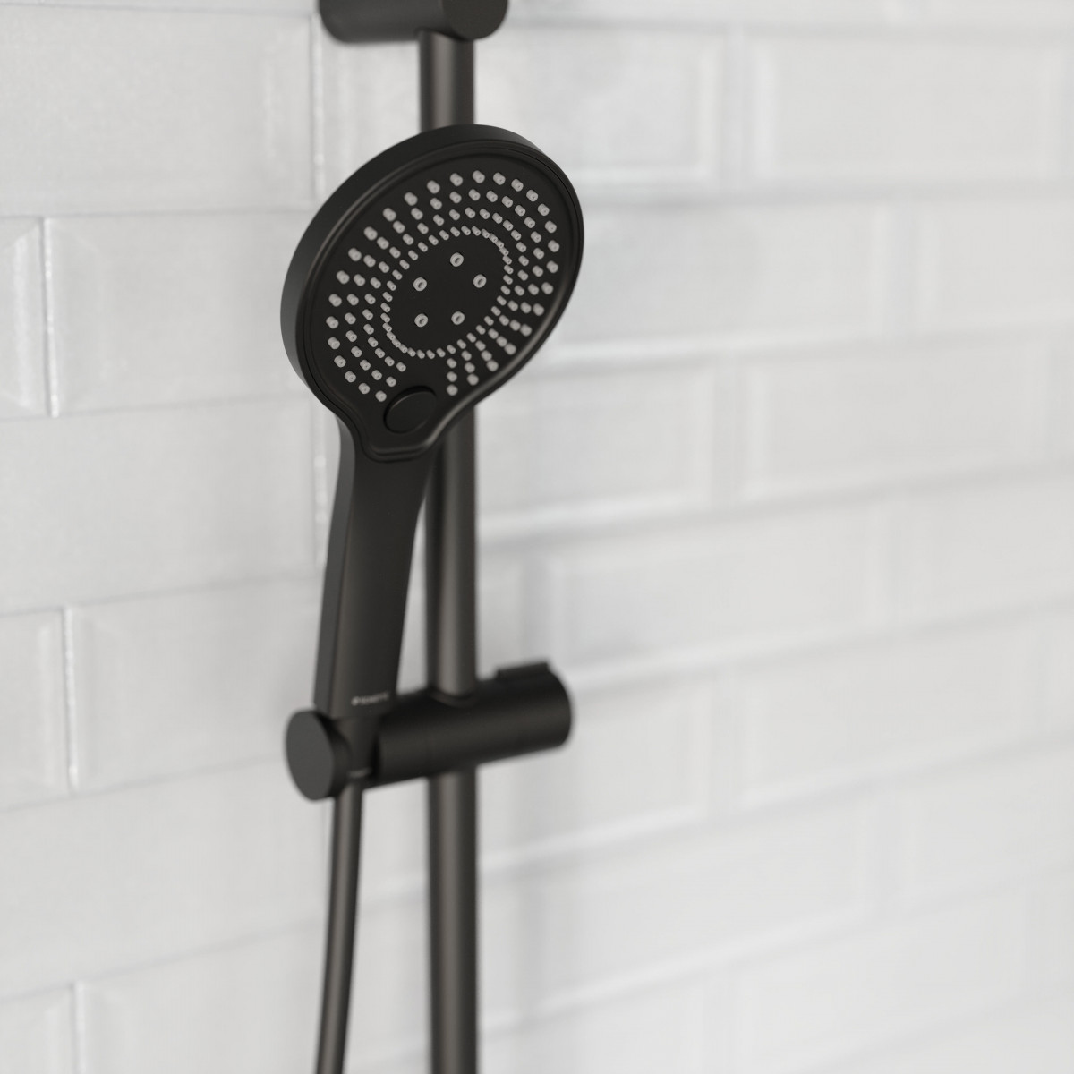 ADRIA Overhead shower set with thermostatic faucet, Black matt