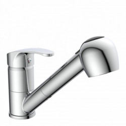 DIZIANI Sink mixer, chrome, with pull-out sprayer