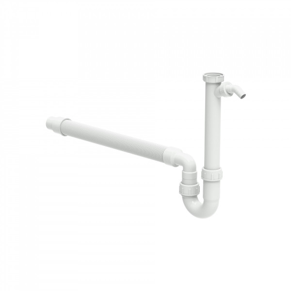 Tubular trap for sink, White