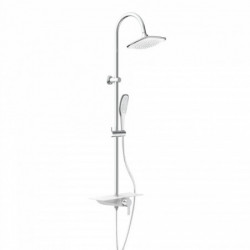 WATERWAY Overhead shower set with tray, Chrome/White