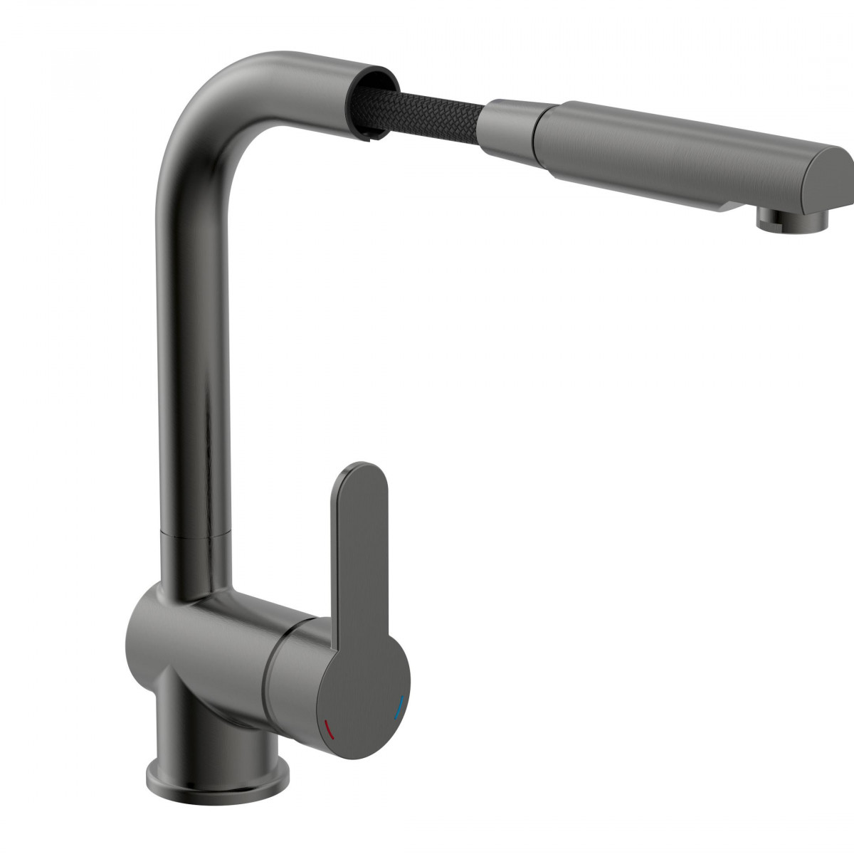 LONDON Sink mixer, graphite matt, with pull-out spout