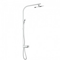 SAMOA RAIN overhead shower set, chrome/ light grey, with thermostatic tray