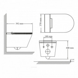 CESARI Shower-toilet set, slim, with ceramic