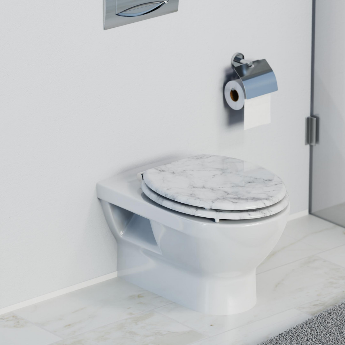 MDF WC-Sitz MARMOR STONE, mit Absenkautomatik