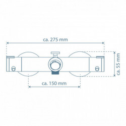 LONDON thermostatische Badkraan, mat zwart