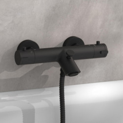 LONDON Thermostatic bathtub mixer, black matt