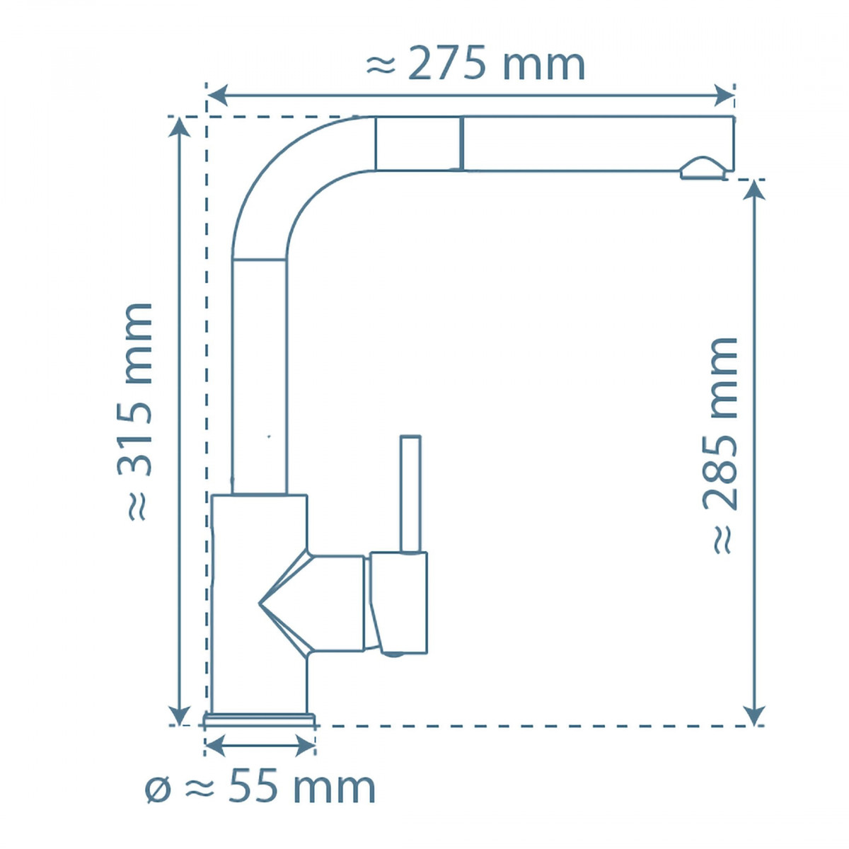 VITAL sensor keukenkraan, chroom, uittrekbare uitloop