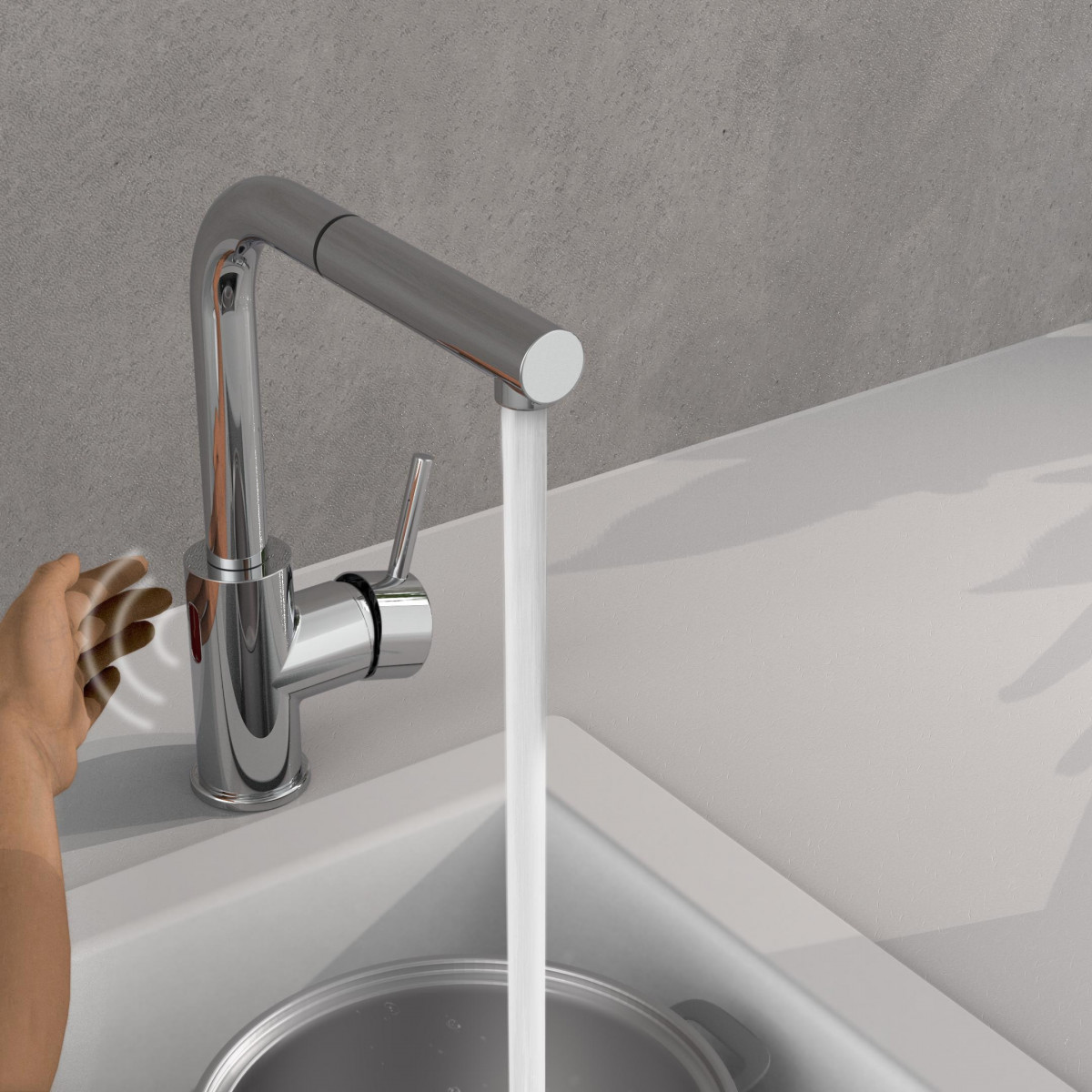 VITAL sensor sink mixer, chrome, pull-out spout